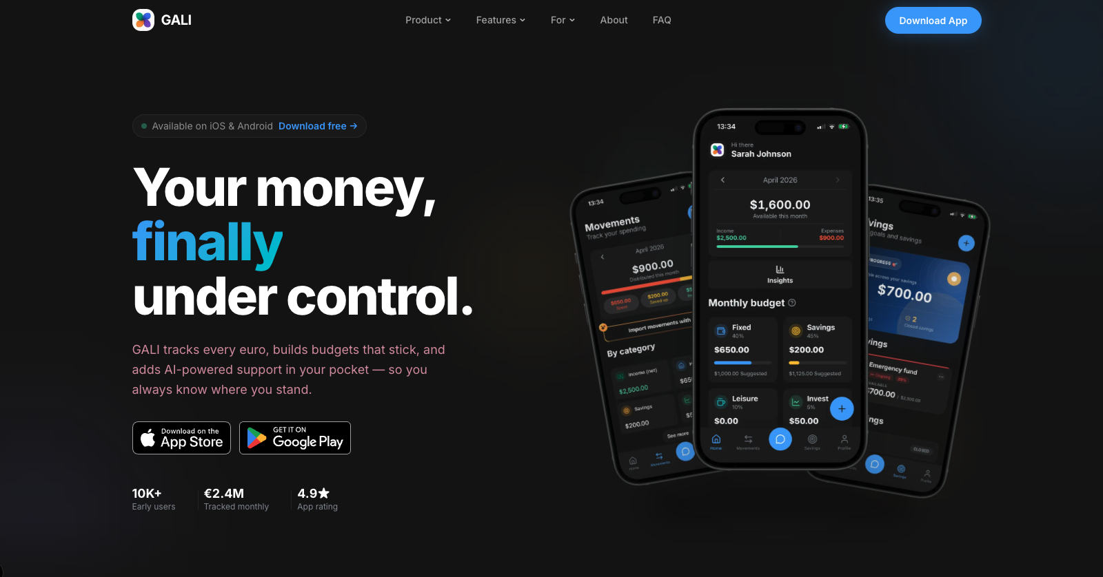 GALI — AI Personal Finance App | Track, Budget & Save